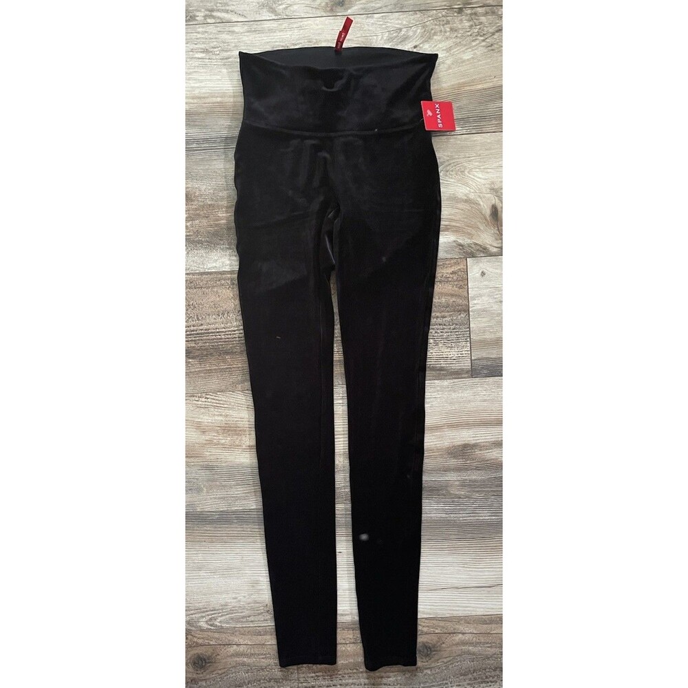 Spanx High Waist Velvet Leggings Black Size Small/P 28" Inseam (Style No. 2070)
